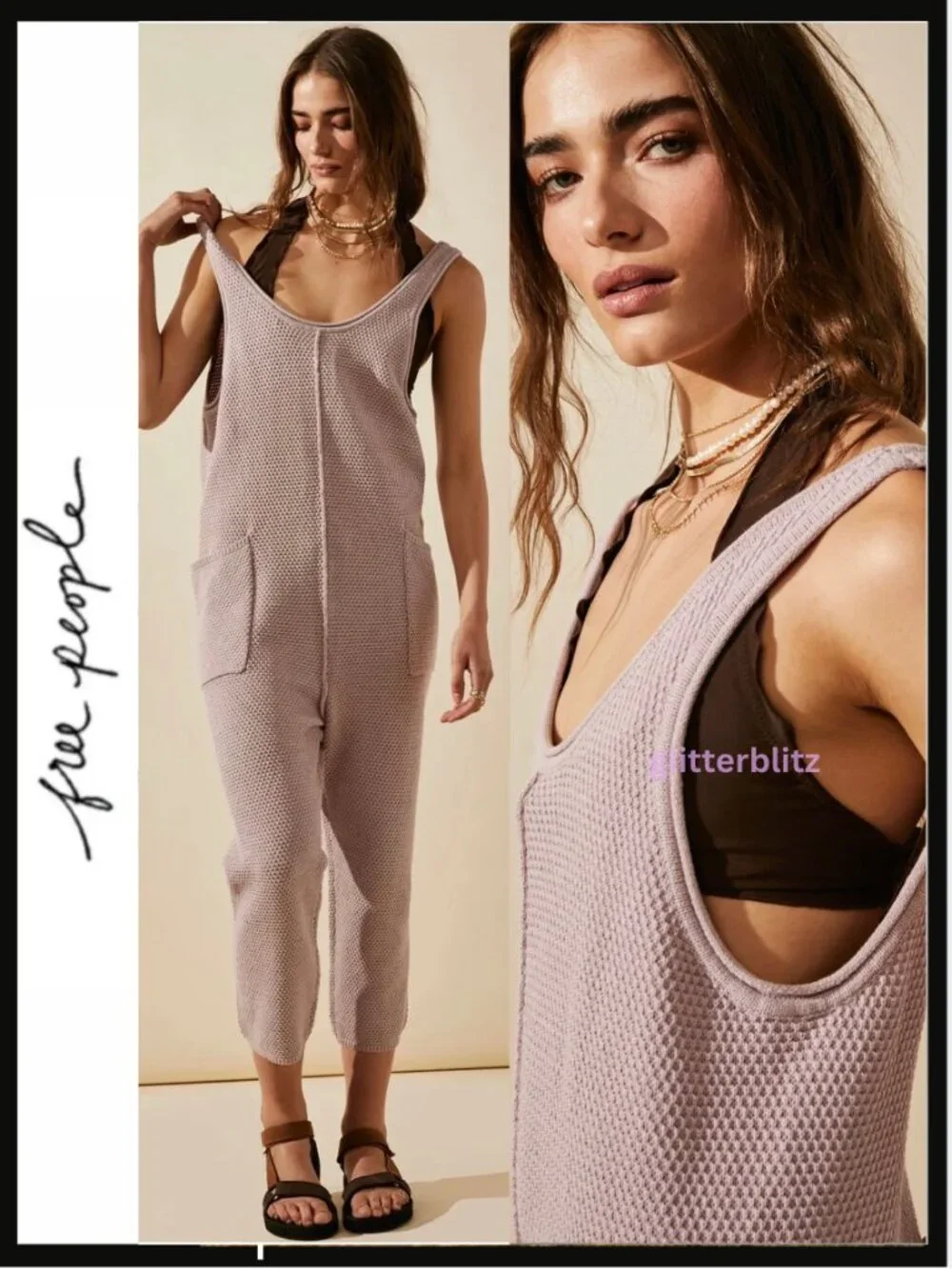 Free People Hailee Sweater Jumper Onesie in Aloha Lilac -Medium - NWT